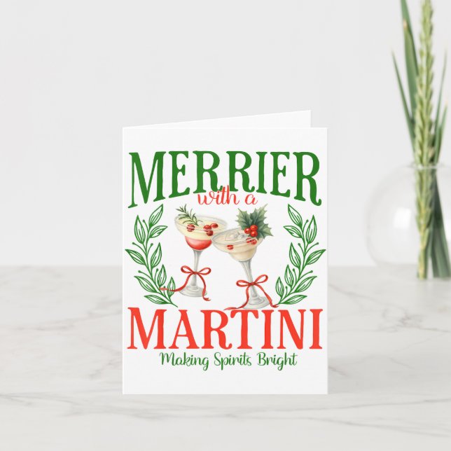 Cartão Funny Merrier With A Martini Bachelorette Merry Ch (Frente)