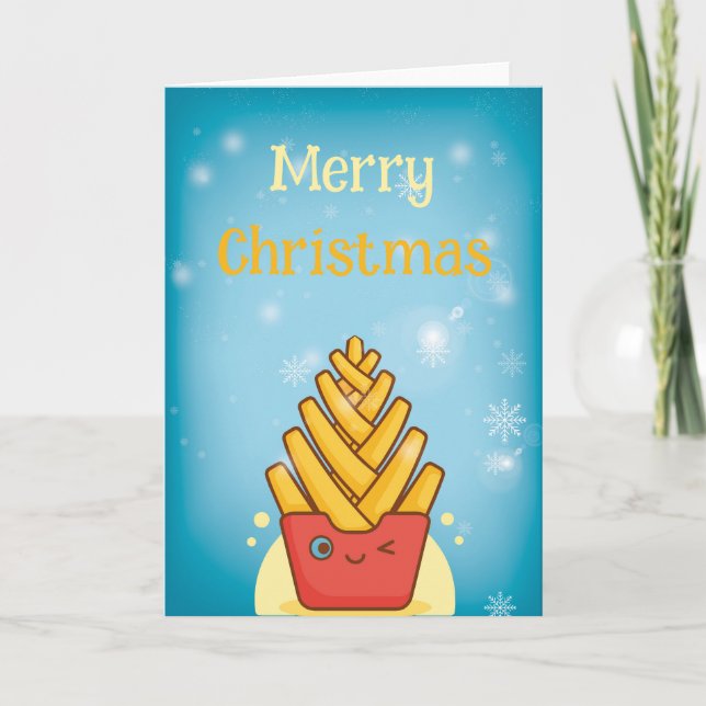 Cartão Funny Merry Christmas Folded Greeting Card (Frente)