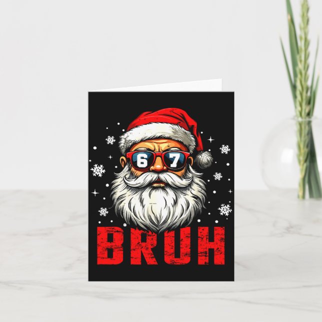 Cartão Funny Merry Christmas Santa Bruh Pajama Xmas Men W (Frente)