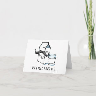 Cartão Funny Milk & Moustache Note Card