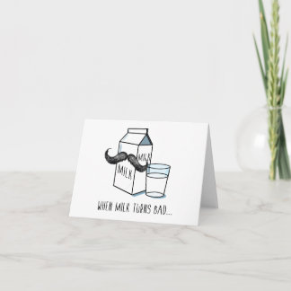 Cartão Funny Milk & Moustache Note Card