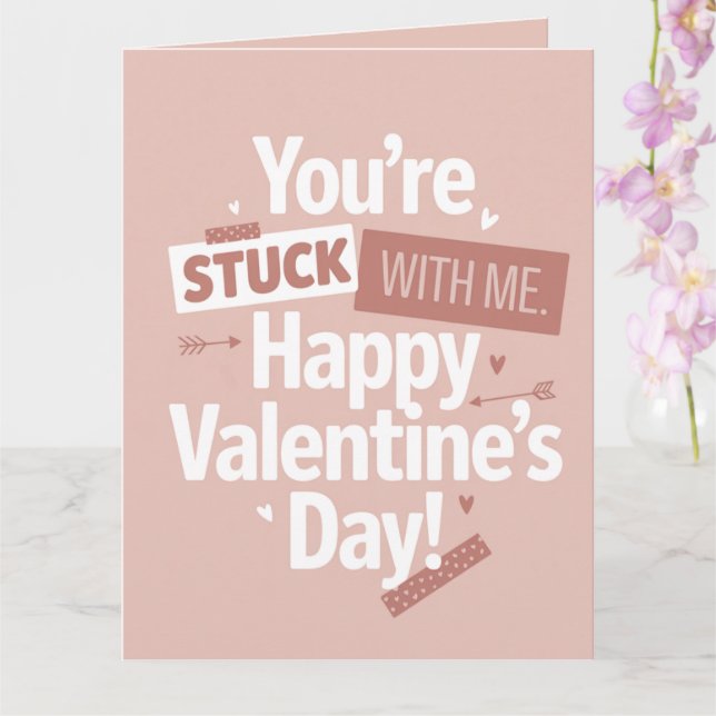 Cartão Funny Minimalist Retro Pop Valentine's Day  (Orquídea)