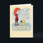 Cartão Funny Mock Turtleneck Birthday<br><div class="desc">Aqui está um cartão de aniversário hilário que mostra uma mulher que se arrepende de vestir um galo de galho ou, mais precisamente, um galho de galinha que não vai parar de zombar dela. Obrigado por escolher esta design original por © Chuck Ingwersen. Sou um artista independente, e posto cartoons...</div>