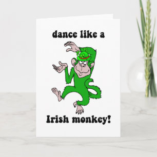 Cartão Funny monkey St Patrick's Day
