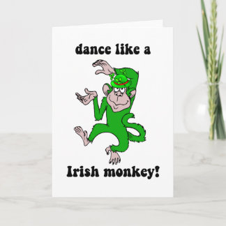 Cartão Funny monkey St Patrick's Day