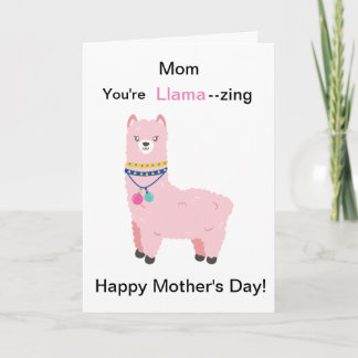Cartão Funny Mother's Day Llama