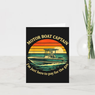 Cartão Funny motor boat captain skeleton lake life graphi