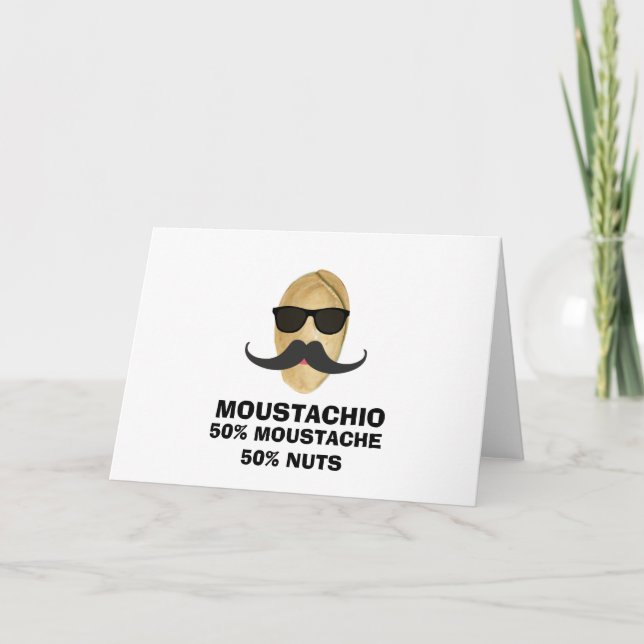 Cartão Funny Moustache Pistachio Greeting card (Frente)