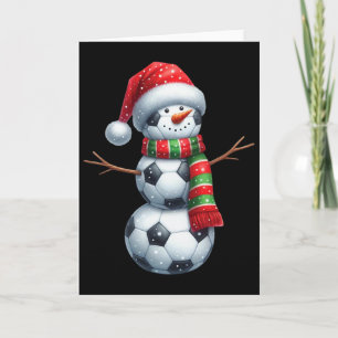 Cartão Funny Natal Futebol Bílis Boneco de Neve