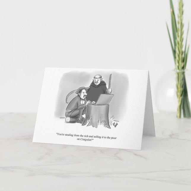 Cartão Funny New Yorker Style Blank Greeting Card (Frente)