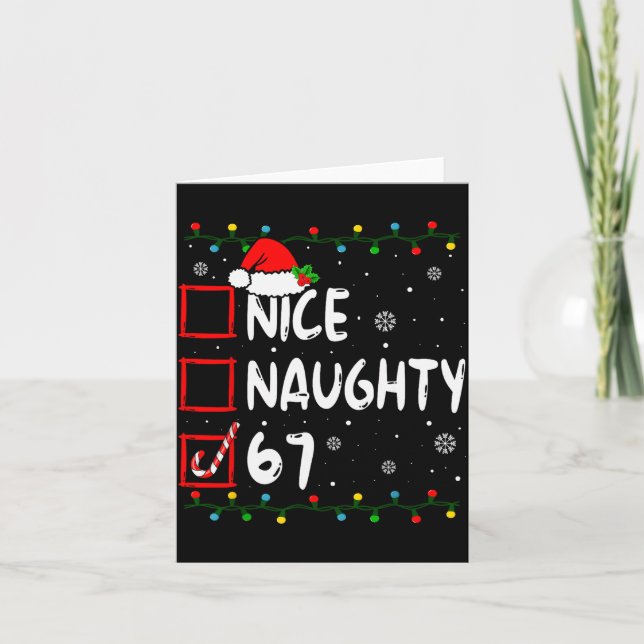 Cartão Funny Nice Naughty 6 7 Christmas 67 Meme Xmas Boys (Frente)