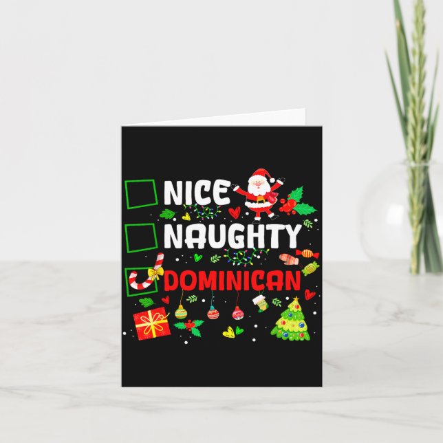 Cartão Funny Nice Naughty Dominican Family Men Women Chri (Frente)