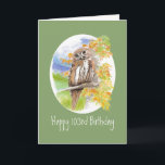 Cartão Funny Night Owl 103º Aniversário Personalizado<br><div class="desc">Uma vez uma Coruja da Noite na cama Diversão 103º Aniversário Pintagem de Coruja Personalizar com qualquer idade que você precisar</div>