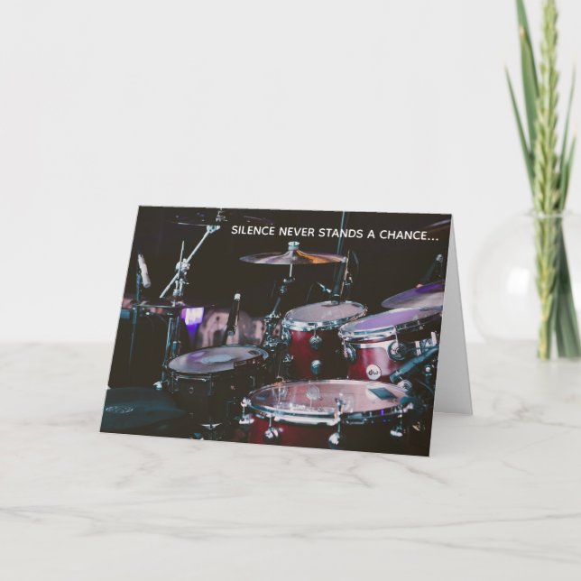Cartão Funny No Silence Loud Drummer Birthday Card (Frente)