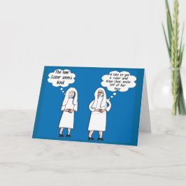 Cartão Funny Nun Cards "Good & Bad Thoughts"