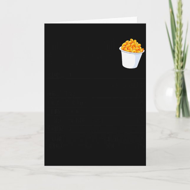 Cartão Funny Nutrition Facts Thanksgiving Apparel Macaron (Frente)