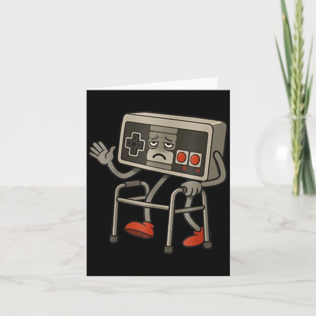 Cartão Funny Old Gamer Gaming Retro 80s 90s Retro Video G (Frente)