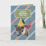 Cartão Funny Old Man Birthday Card With Tiger<br><div class="desc">Funny old man birthday card with a tiger on the front and a 'roarsome' big cat pun inside that will put a smile on your male friend or relative’s face. To make it even more special, you can add their name, age and a message to this modern and funny tiger...</div>