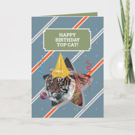 Cartão Funny Old Man Birthday Card With Tiger