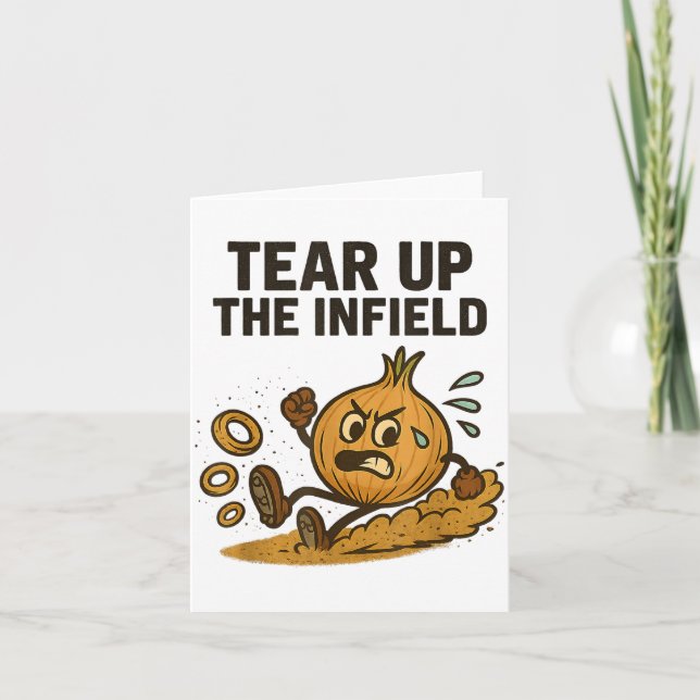 Cartão Funny Onion Rings Baseball Base Infield Glove Soft (Frente)