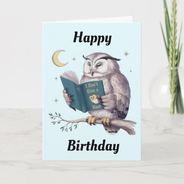 Cartão Funny Owl Birthday (Frente)