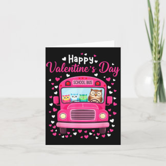 Cartão Funny owls school bus driver happy valentines day