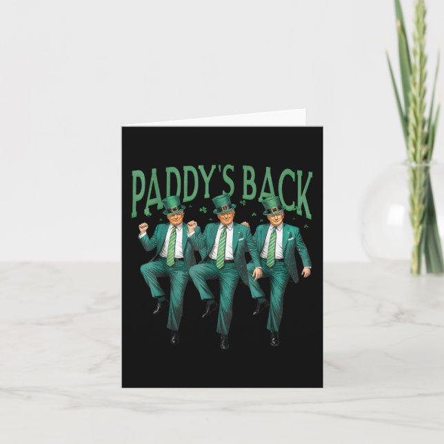 Cartão Funny Paddys Back Trump Dancing (Frente)