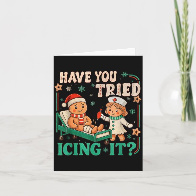 Cartão Funny Pain Scale Have You Tried Icing It Gingerbre (Frente)