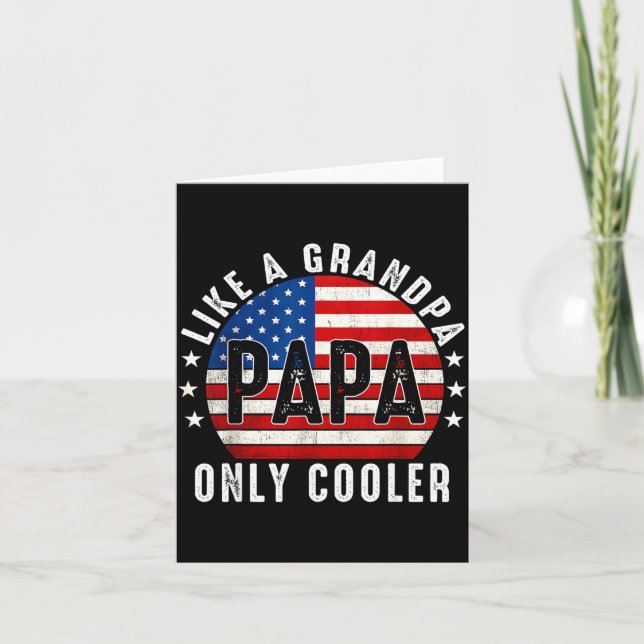 Cartão Funny Papa Like A Grandpa Only Cooler From Grandki (Frente)