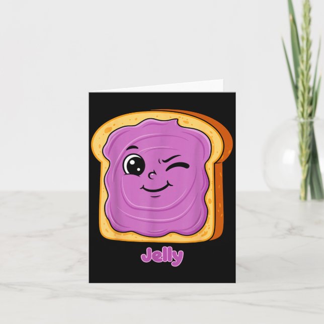 Cartão Funny Peanut Butter-jelly Friends Cute Food Matchi (Frente)