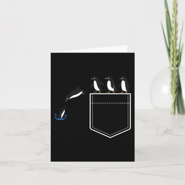 Cartão Funny Penguin Cket Cute Diving Penguin Animal Love (Frente)