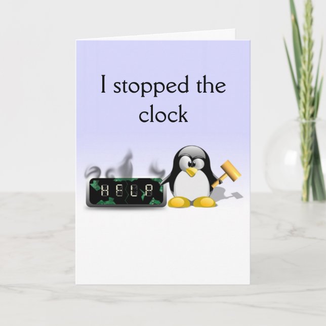 Cartão Funny Penguin Mothers Day Card (Frente)