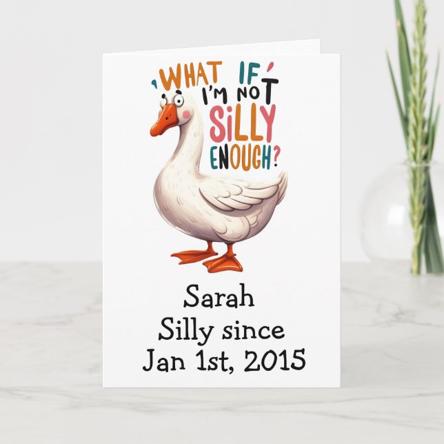 Cartão Funny Personalized Birthday Card - Silly Goose (Frente)