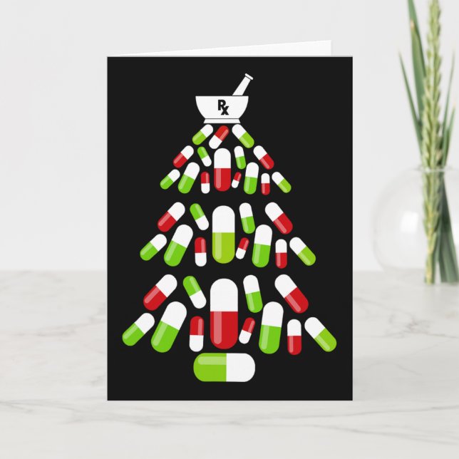 Cartão Funny Pharmacy Christmas Tree Pharmacist Xmas Matc (Frente)