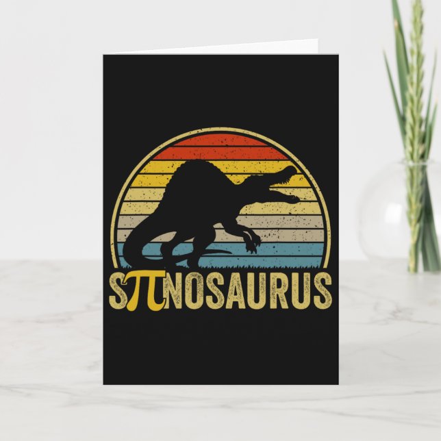 Cartão Funny Pi Day Pun - Spinosaurus Dinosaur Math Teach (Frente)