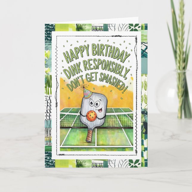 Cartão Funny Pickleball Birthday Card  (Frente)