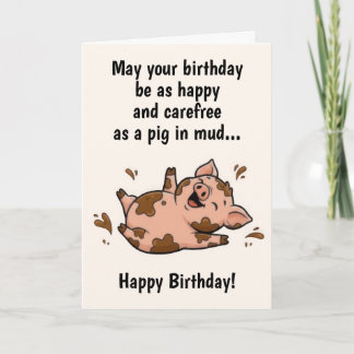 Cartão Funny Pig Birthday