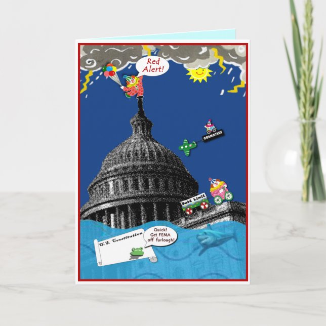 Cartão Funny Political greeting card for progressives (Frente)
