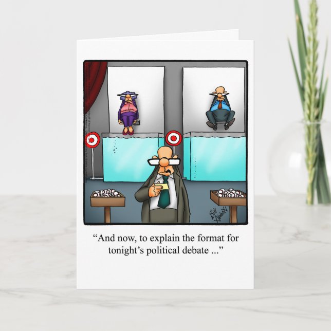 Cartão Funny Political Humor Greeting Card (Frente)