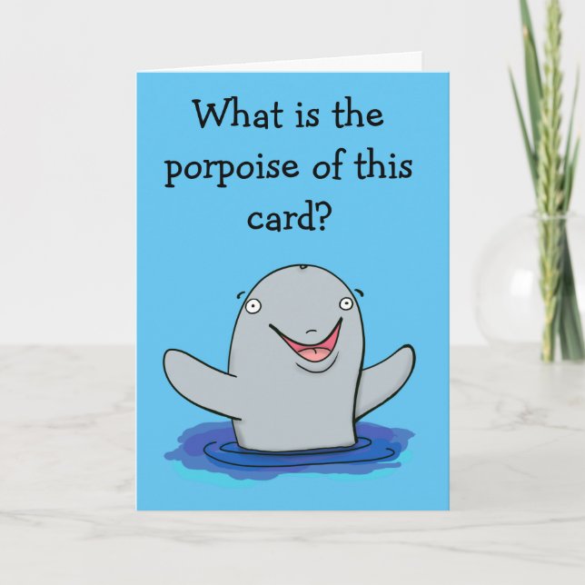 Cartão Funny porpoise, multi purpose birthday card (Frente)
