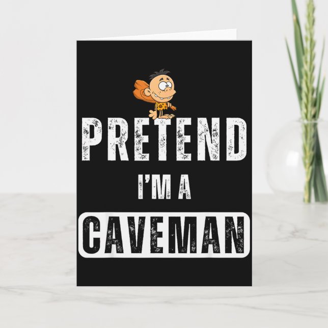 Cartão Funny Pretend I'm A Caveman Costume Halloween Easy (Frente)