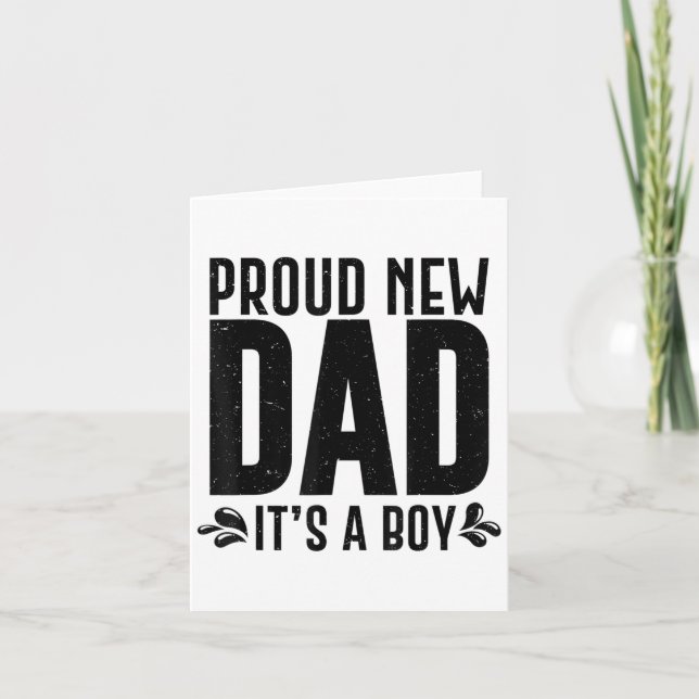 Cartão Funny Proud New Dad It's A Boy Gift For Men Cool N (Frente)