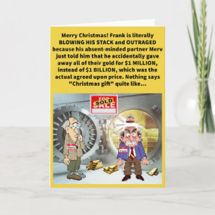 Cartão Funny Pun Dourado, Frank Incensurado e Merv Christ