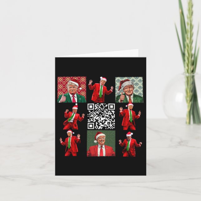 Cartão Funny Qr Presidente Trump Christmas Dance M (Frente)