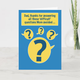 Cartão Funny Questions for Dad on Father's Day