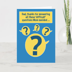 Cartão Funny Questions for Dad on Father's Day