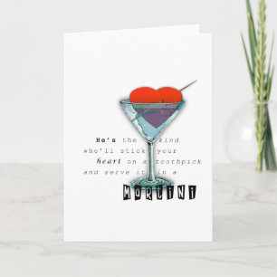 Cartão Funny Quote Martini Glass Greeting Card