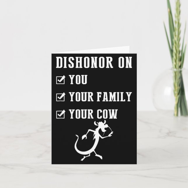 Cartão Funny Quotes Dishonor On Your Cow S  (Frente)