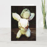 Cartão Funny Rabbit Birthday Card. Be eXtraordinary<br><div class="desc">Celebrate your birthday with Aldo, the bunny with a sense of humor. This rabbit loves to put stuff on his head. He is on a journey of inner happiness. …………………………………………… Aldo is a Perfect Reject. Each plush toy was created by me and is 100% recycled. They are quirky, authentic, wonderful....</div>