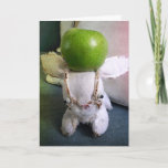 Cartão Funny Rabbit Birthday Card. Be eXtraordinary<br><div class="desc">Celebrate your birthday with Aldo, the bunny with a sense of humor. This rabbit loves to put stuff on his head. He is on a journey of inner happiness. ………………………………………………………………….. Aldo is a Perfect Reject. Each plush toy was created by me and is 100% recycled. They are quirky, authentic, wonderful....</div>